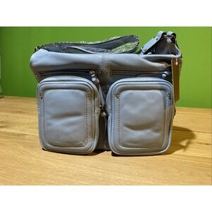 Tignanello Hobo Cargo Shoulder Bag Light Blue Leather Multi Compartment NWT